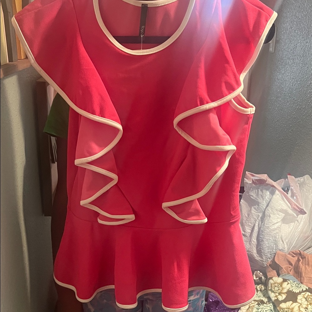 Elegant Pink Ruffle Top